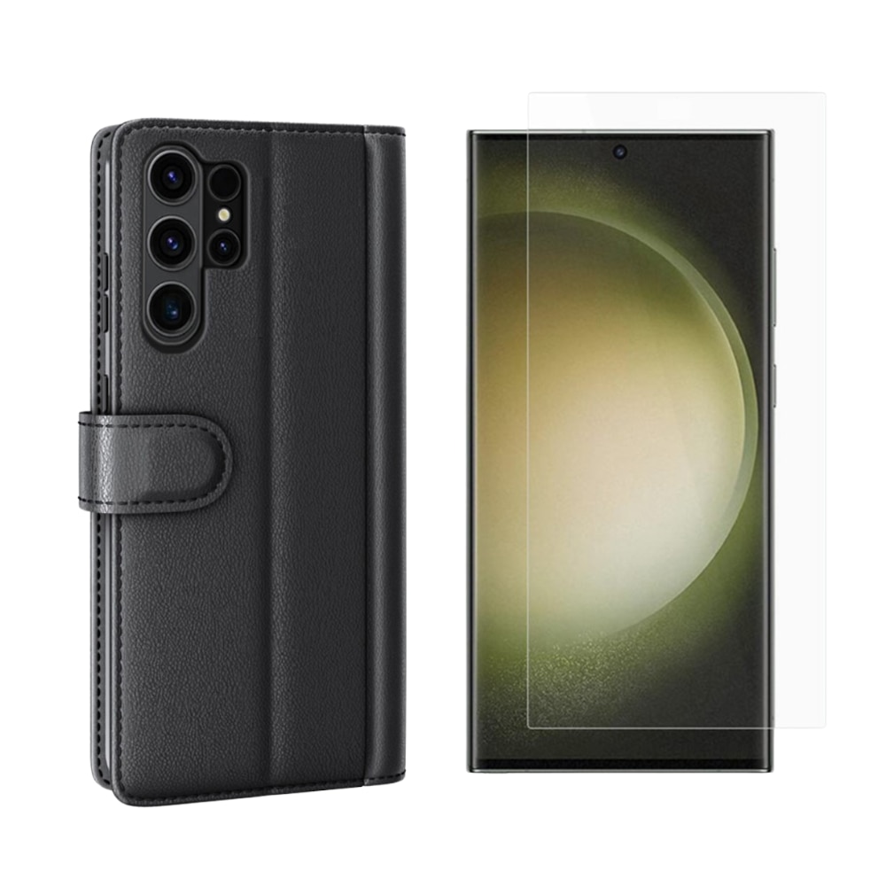 Kit per Samsung Galaxy S24 Ultra: Cover portafoglio e proteggischermo