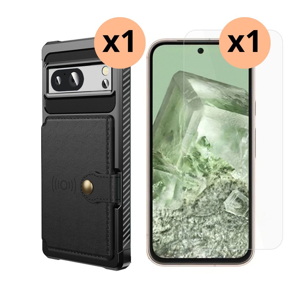 Kit per Google Pixel 8a: Cover Tough Multi-slot e proteggischermo