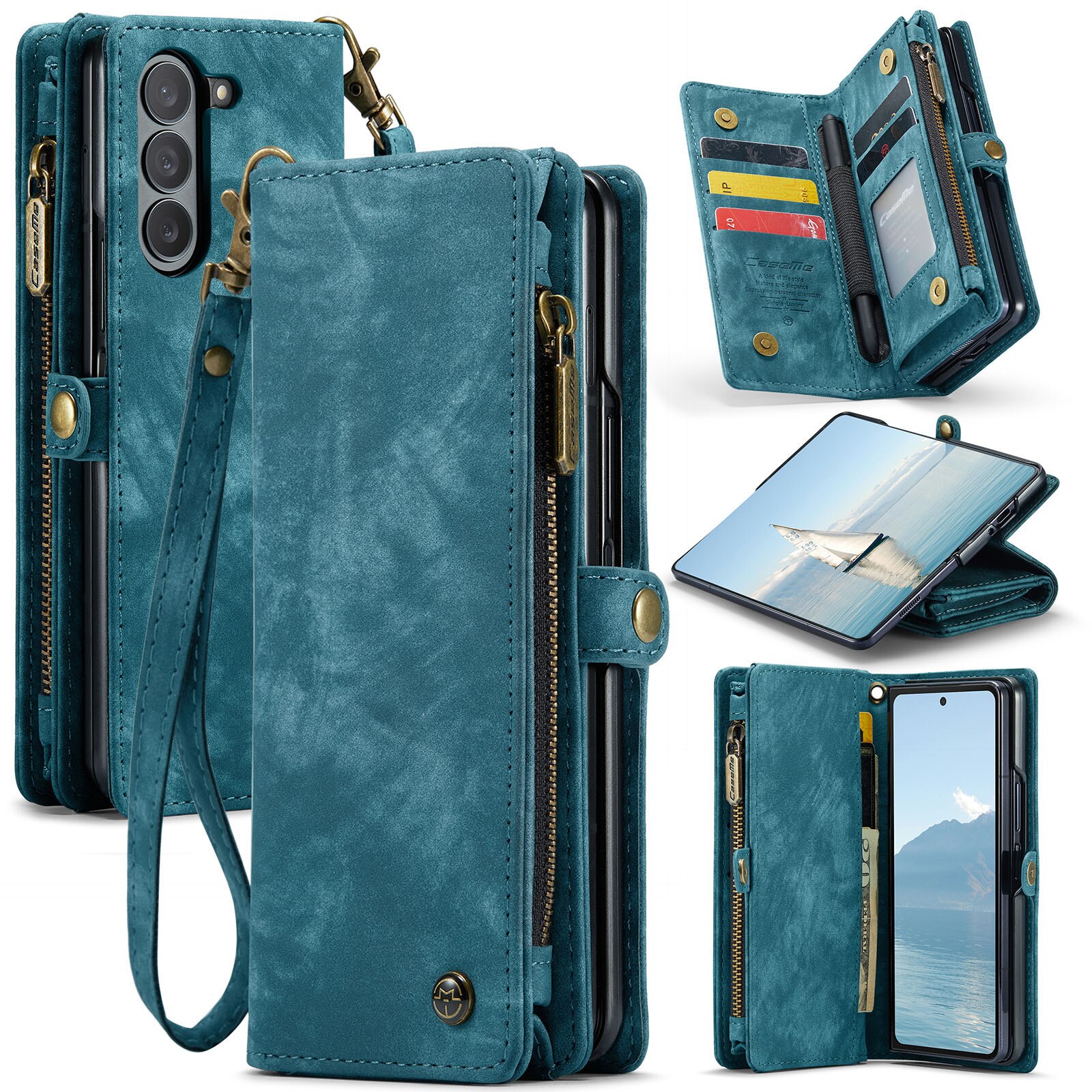 Cover portafoglio Multi-Slot Samsung Galaxy Z Fold 6 Blu