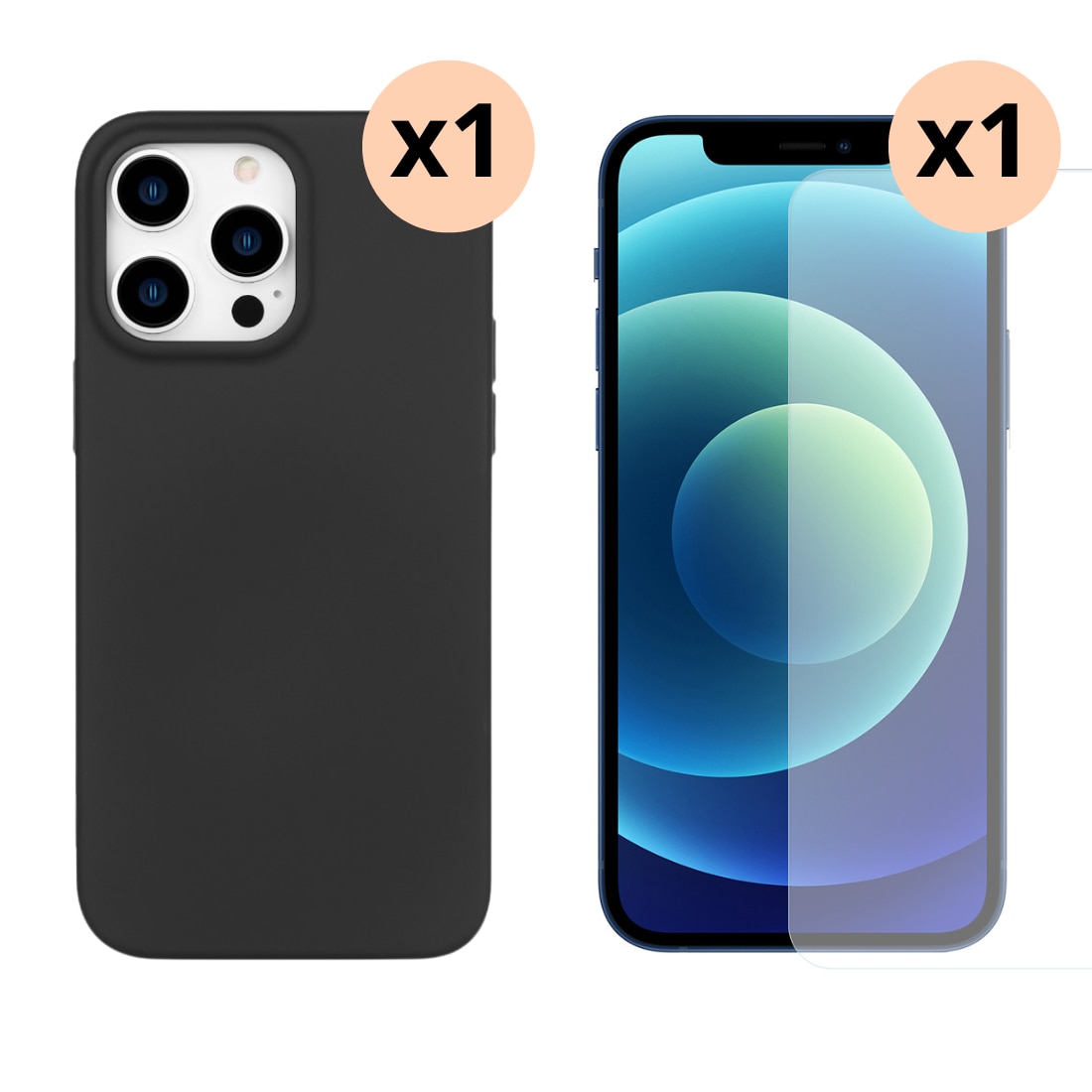 Kit per iPhone 14 Pro : Cover TPU e proteggischermo