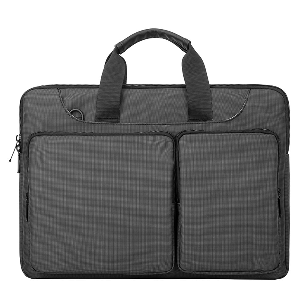 Borsa per laptop con tracolla e portaoggetti 13-14" grigio