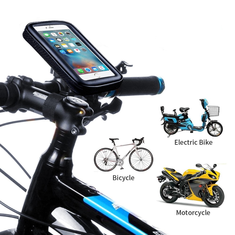 Supporto impermeabile per telefono cellulare per bicicletta/motocicletta, XL, nero