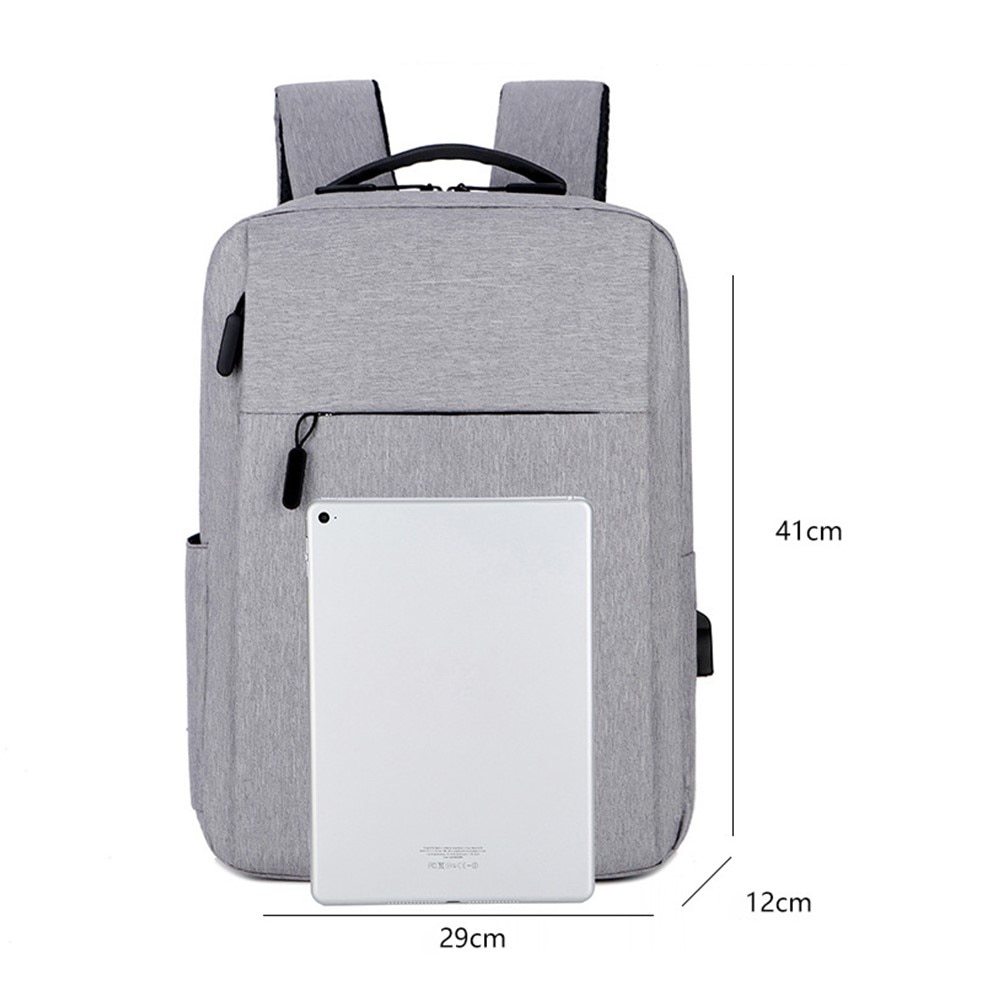 Zaino in nylon resistente all'acqua per laptop fino a 16 pollici, grigio