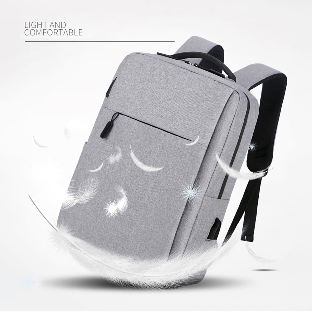 Zaino in nylon resistente all'acqua per laptop fino a 16 pollici, grigio