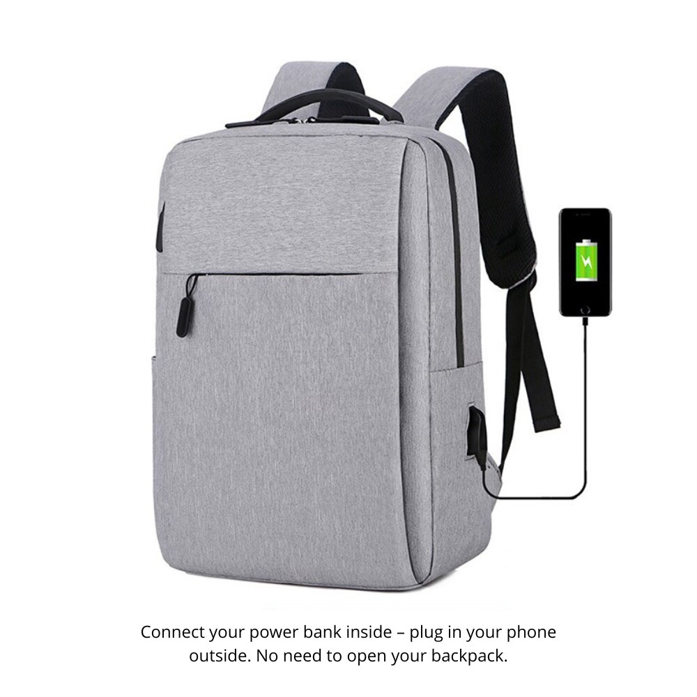 Zaino in nylon resistente all'acqua per laptop fino a 16 pollici, nero