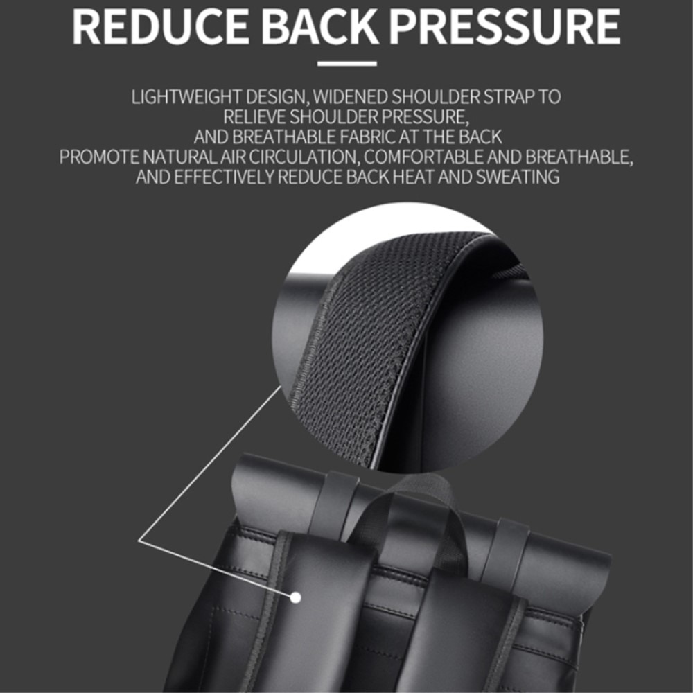 Zaino resistente all'acqua con fibbie doppie, marrone