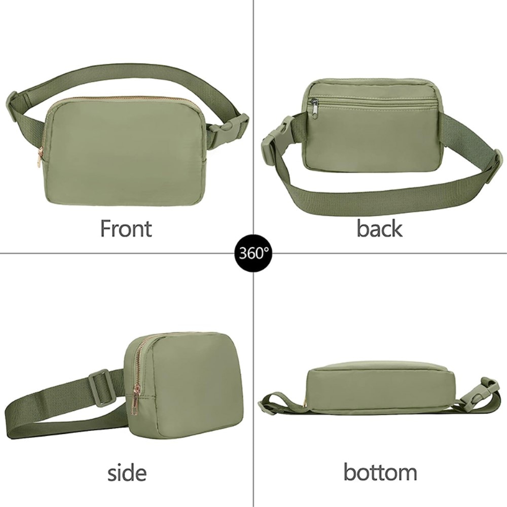 Borsa a tracolla in nylon, verde