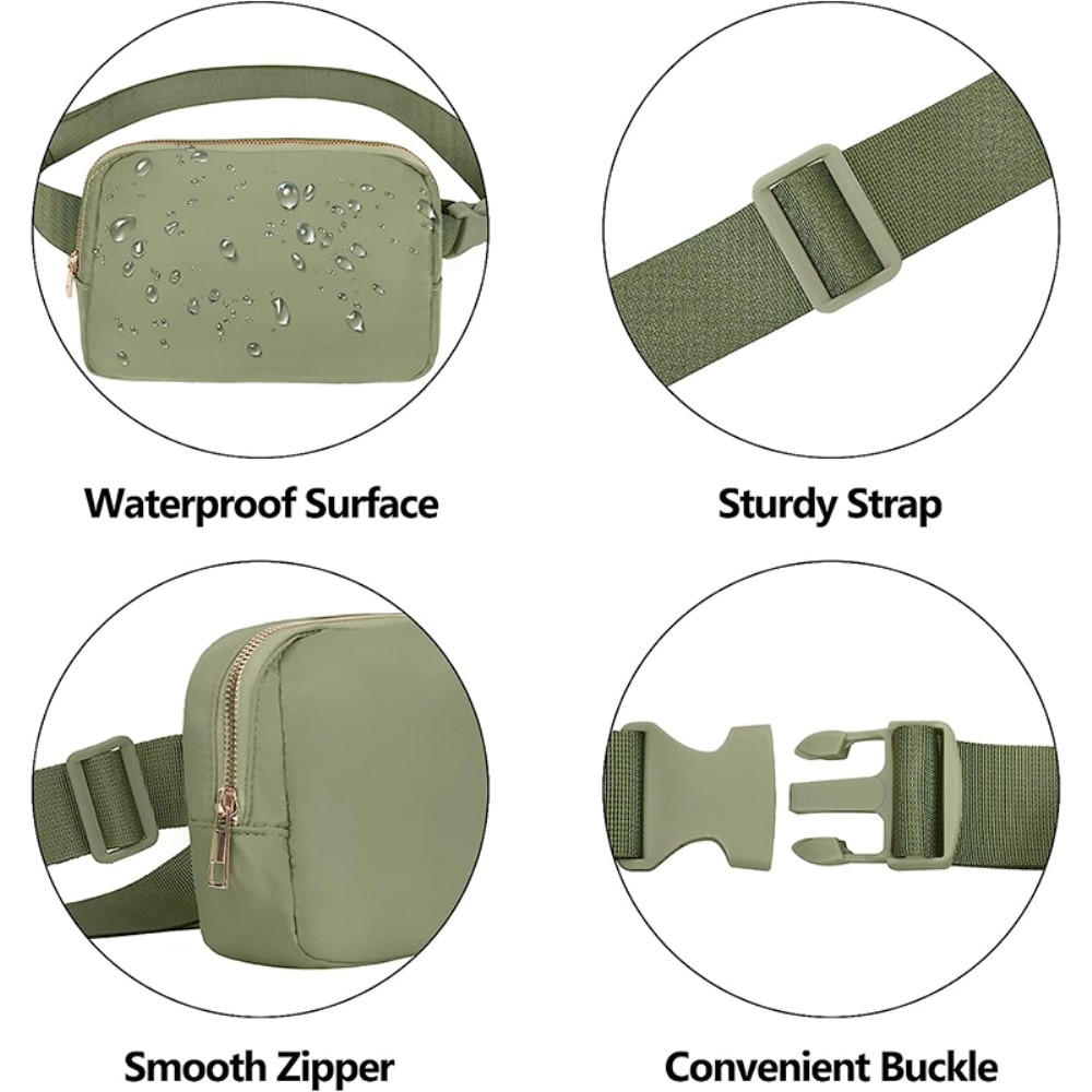 Borsa a tracolla in nylon, verde
