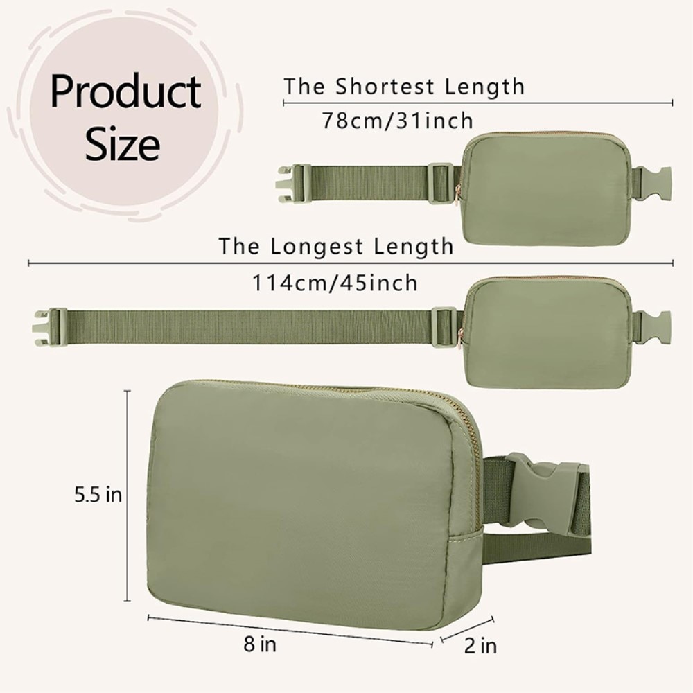 Borsa a tracolla in nylon, verde