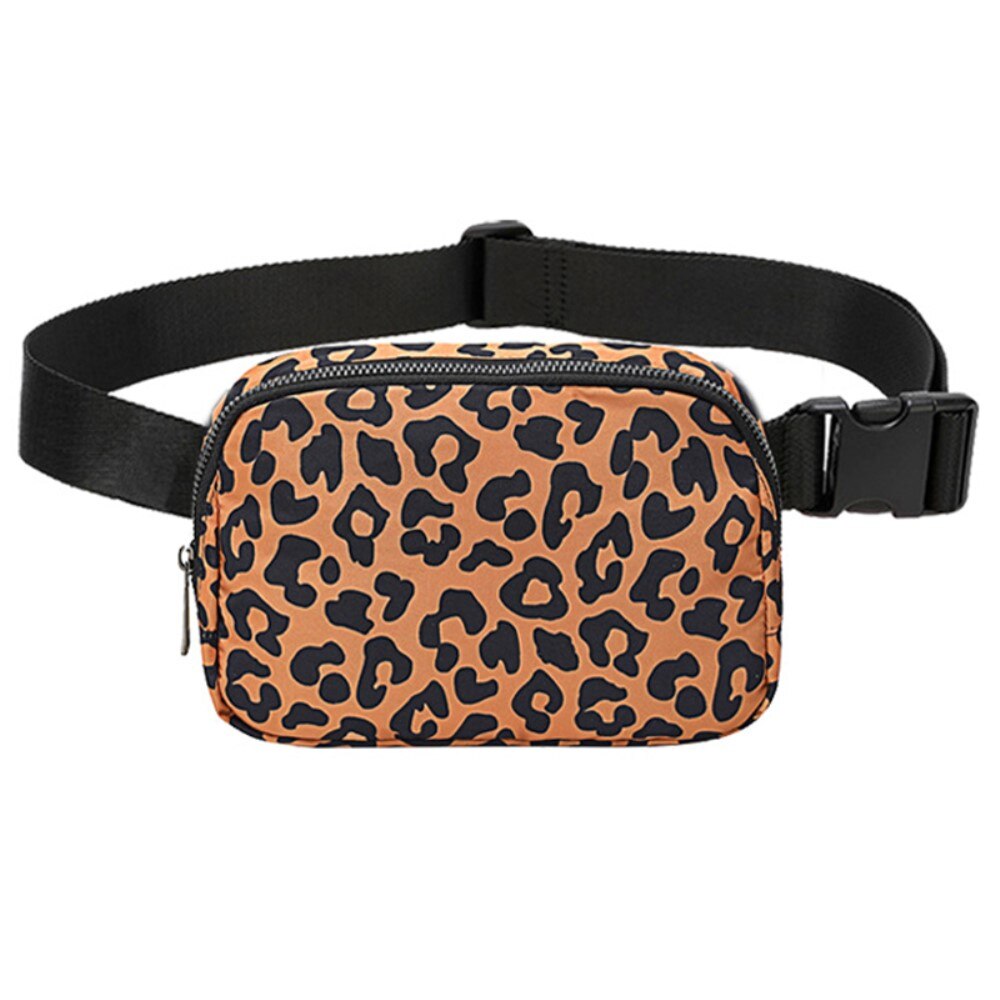 Borsa a tracolla in nylon, leopardo