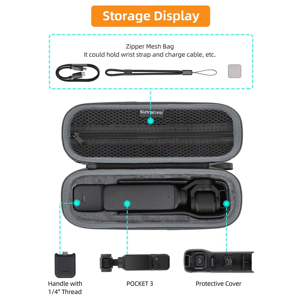 Borsa porta cinturini per DJI Osmo Pocket 3 grigio