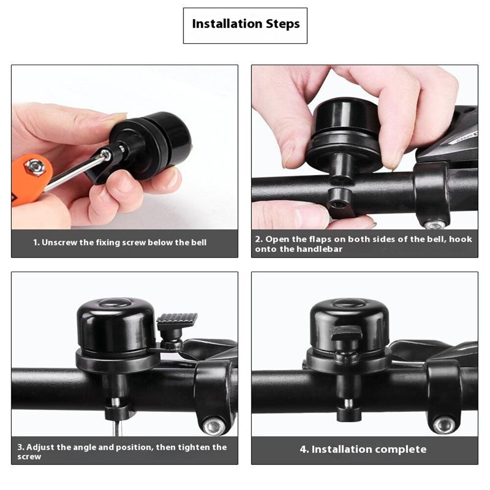 Campanello per bici con supporto per Apple AirTag, nero