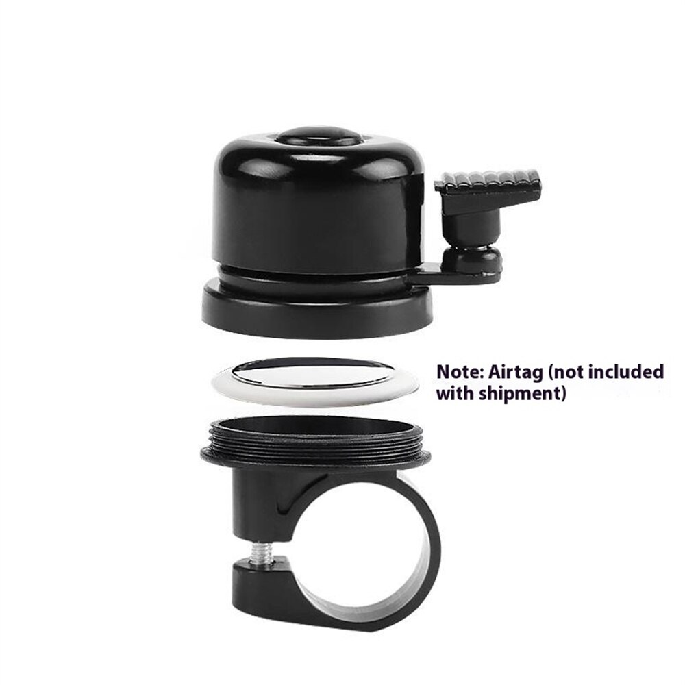 Campanello per bici con supporto per Apple AirTag, nero