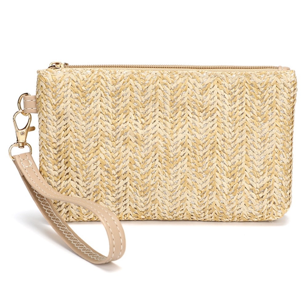 Pochette intrecciata da polso beige