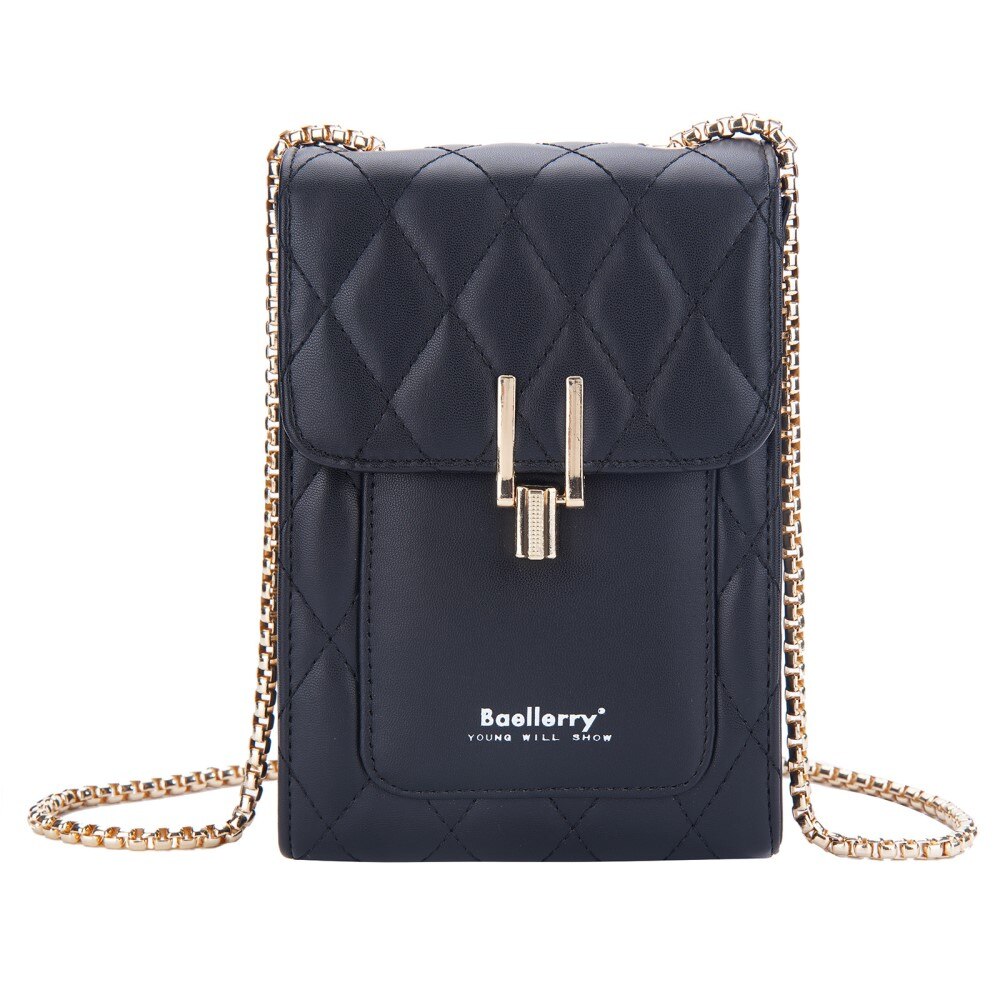 Quilted Crossbody Mini Wallet nero