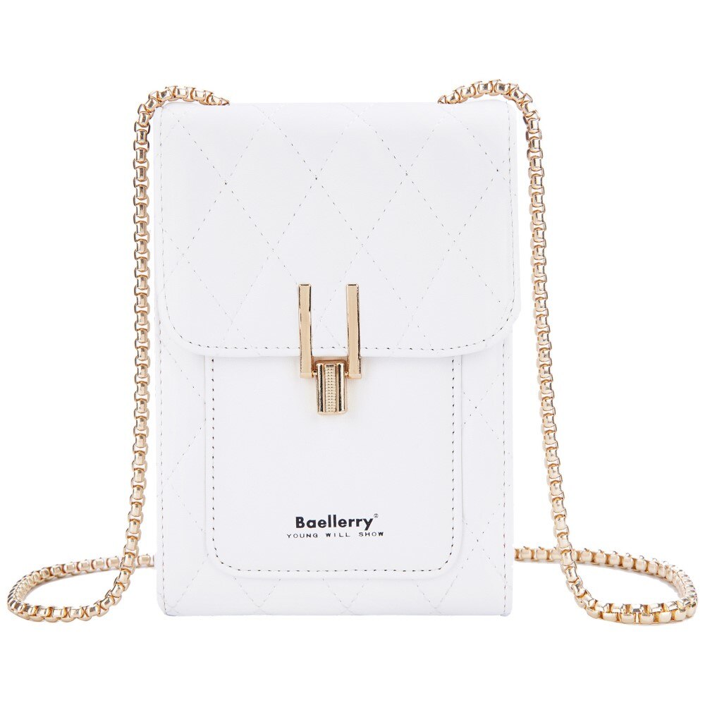 Quilted Crossbody Mini Wallet bianco