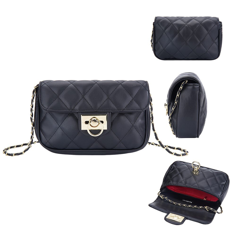 Quilted Crossbody Shoulder Bag nero