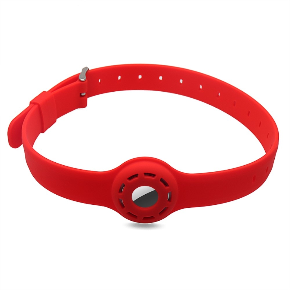 Collare per cani in silicone AirTag Rosso