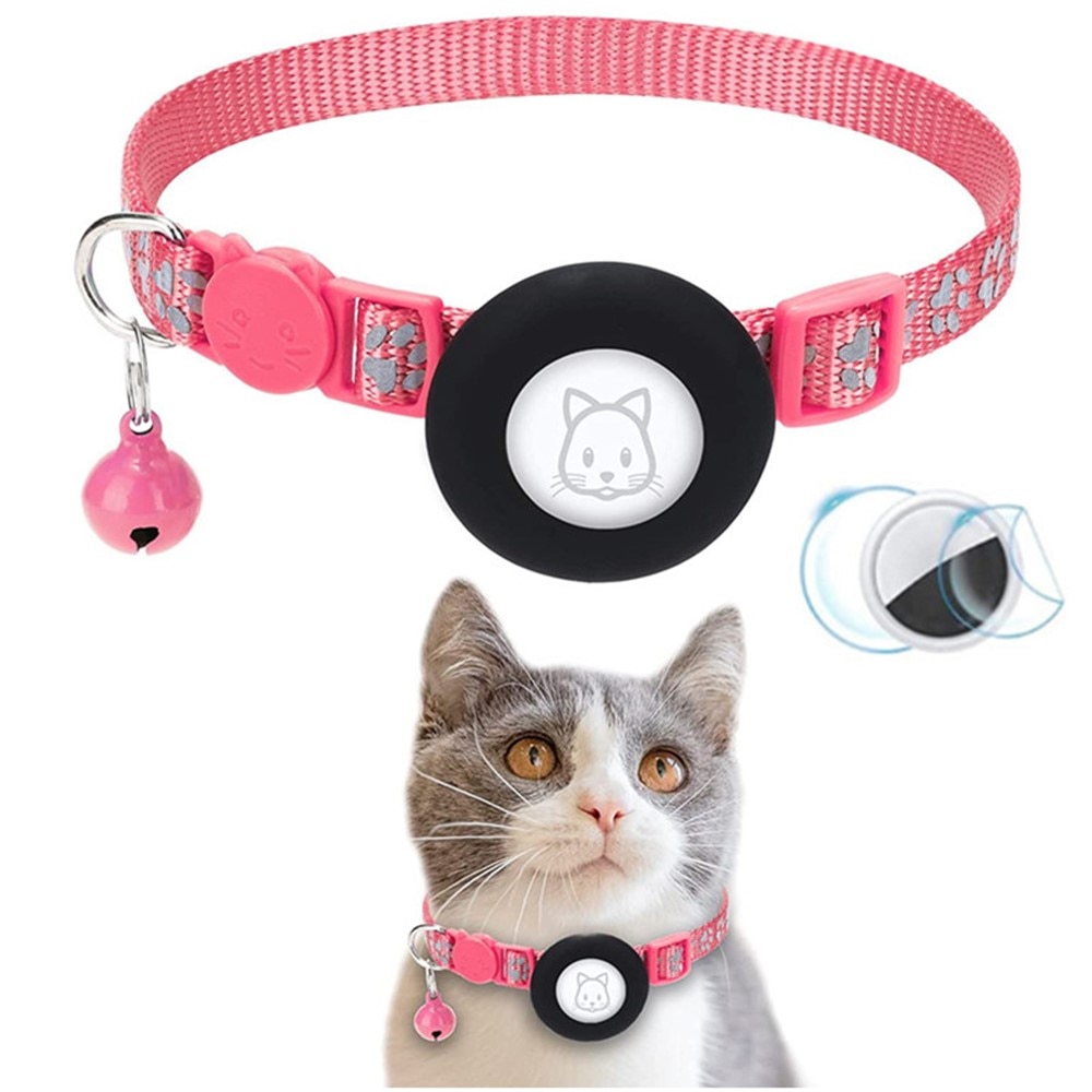 Collare per gatti Apple AirTag con impronta riflettente,  Rosa