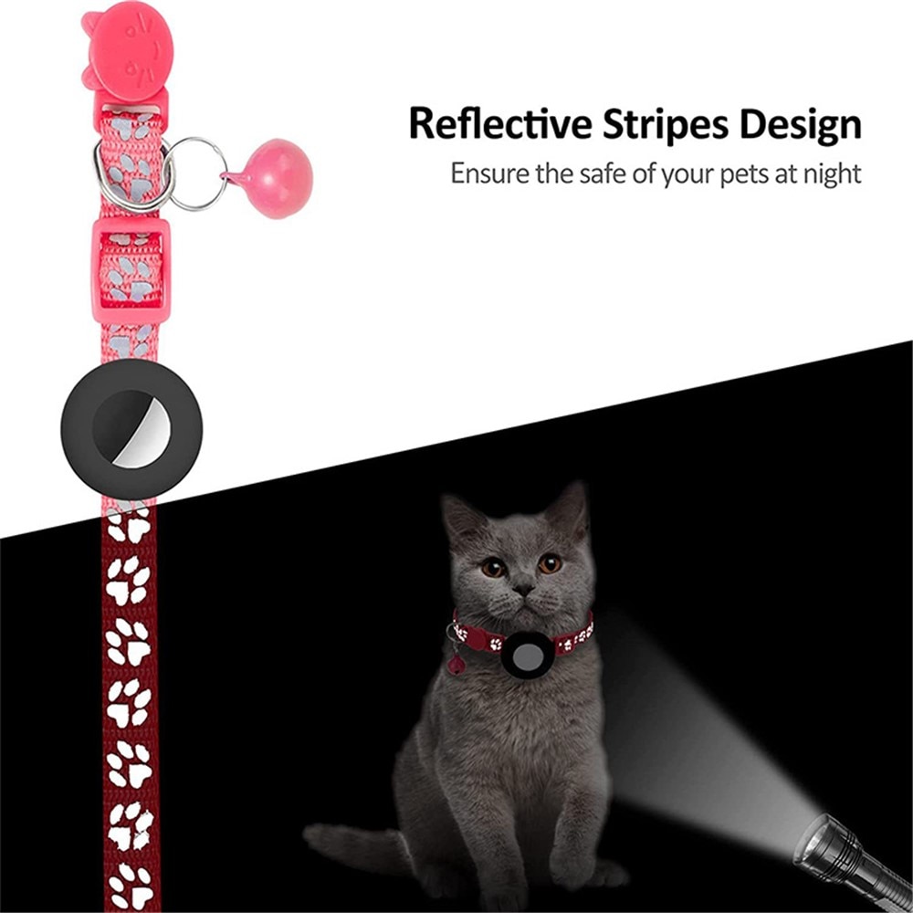 Collare per gatti Apple AirTag con impronta riflettente,  Rosa