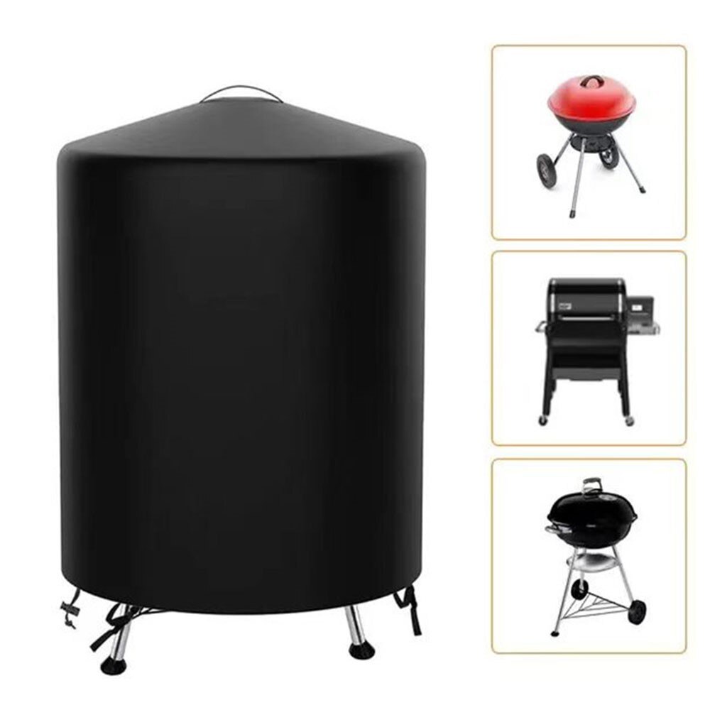 Copertura rotonda impermeabile per barbecue, nero