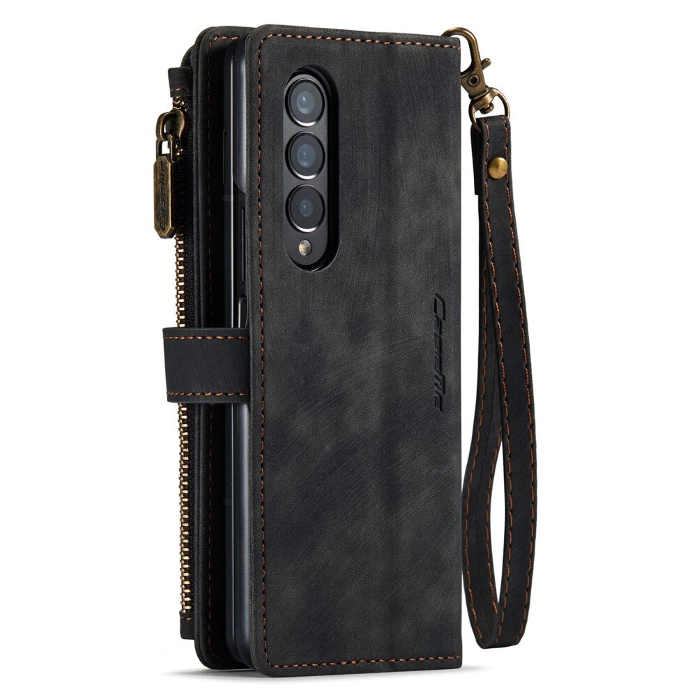 Custodie a portafoglio Zipper Samsung Galaxy Z Fold 4 Nero