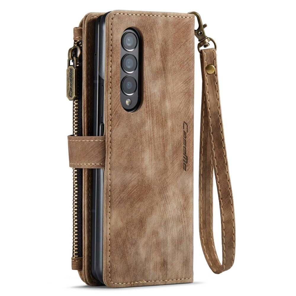 Custodie a portafoglio Zipper Samsung Galaxy Z Fold 4 Marrone