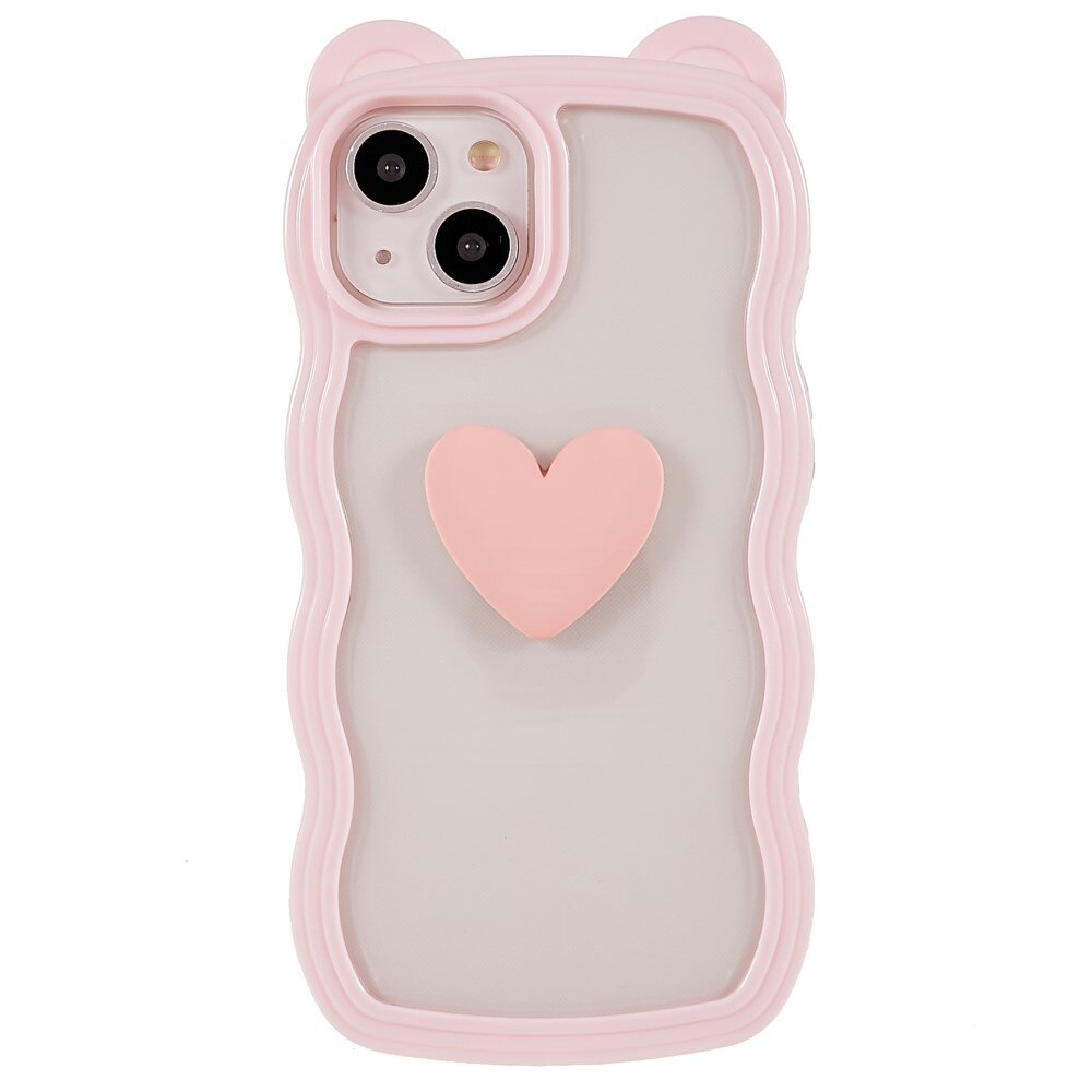 Cover Wavy Edge Heart iPhone 13 rosa