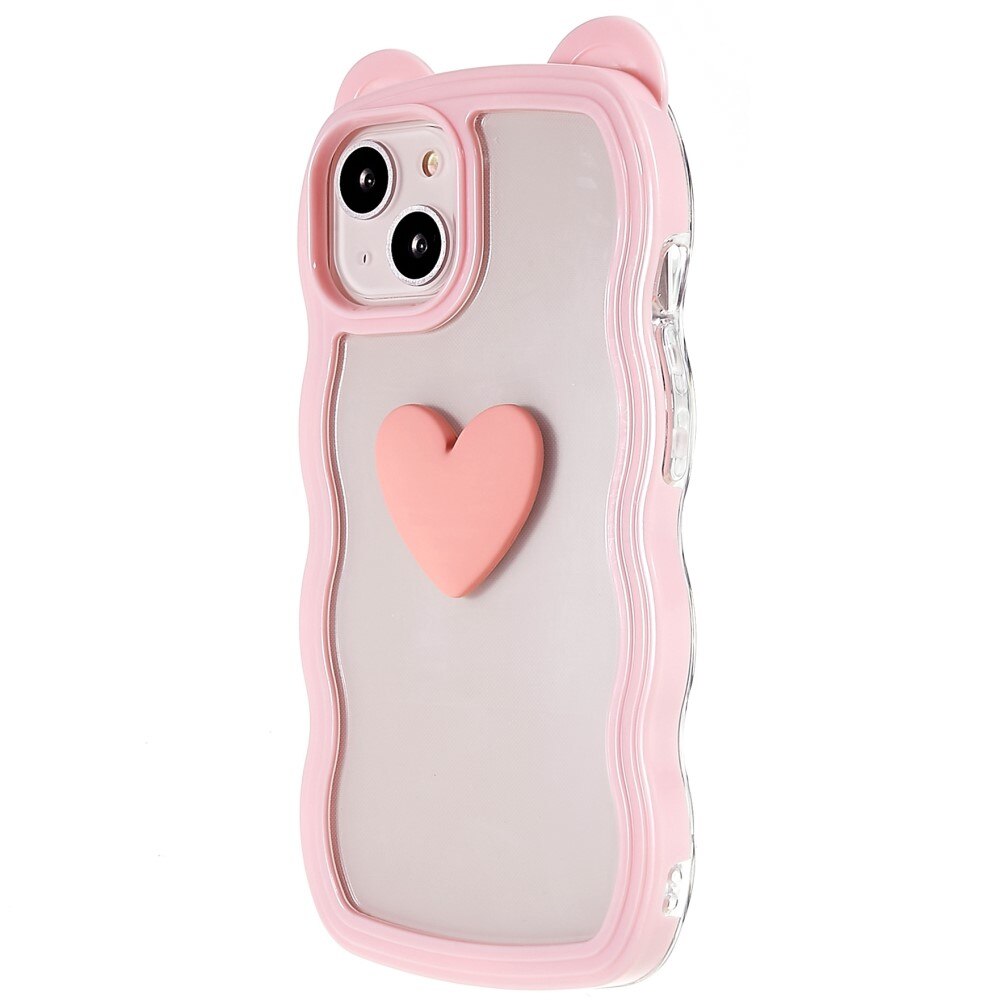 Cover Wavy Edge Heart iPhone 13 rosa