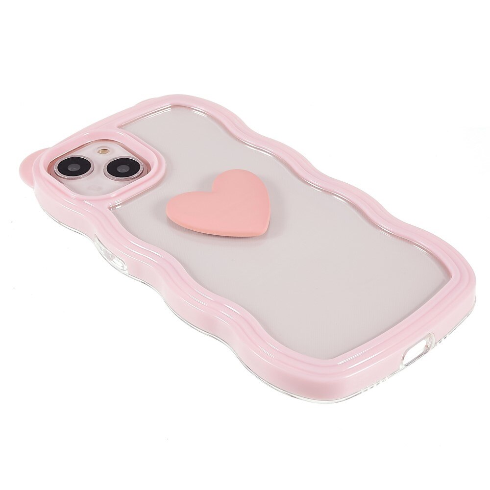 Cover Wavy Edge Heart iPhone 13 rosa