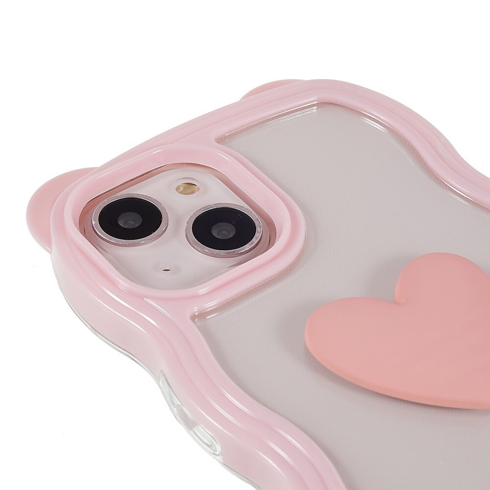 Cover Wavy Edge Heart iPhone 13 rosa