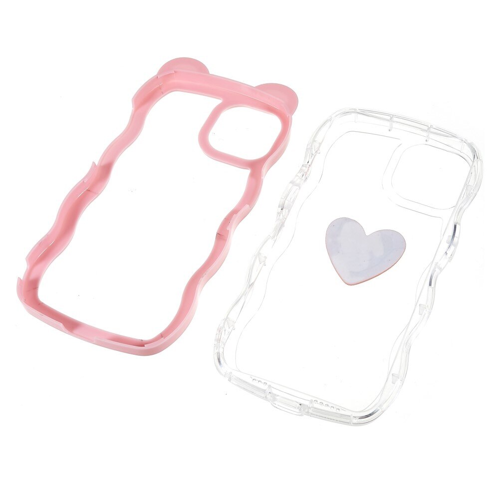 Cover Wavy Edge Heart iPhone 13 rosa