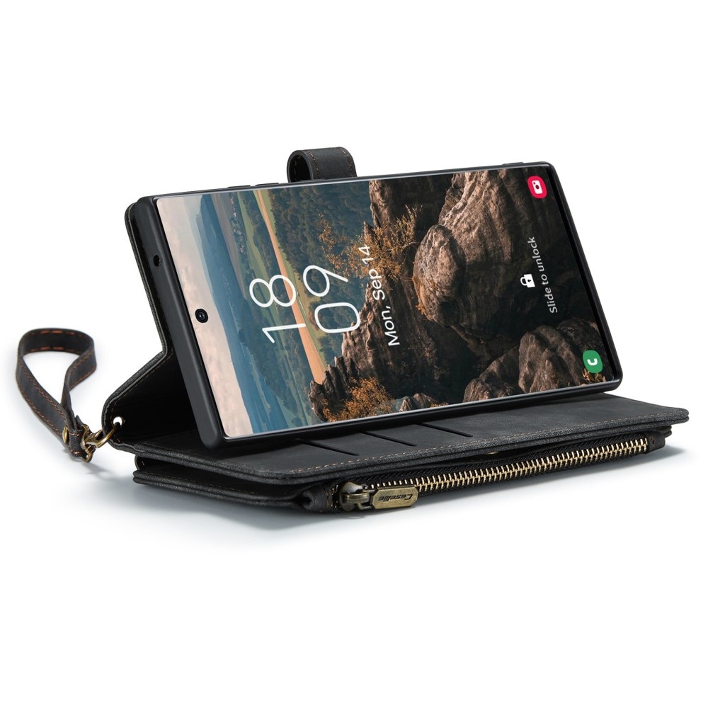 Custodie a portafoglio Zipper Samsung Galaxy S22 Ultra Nero