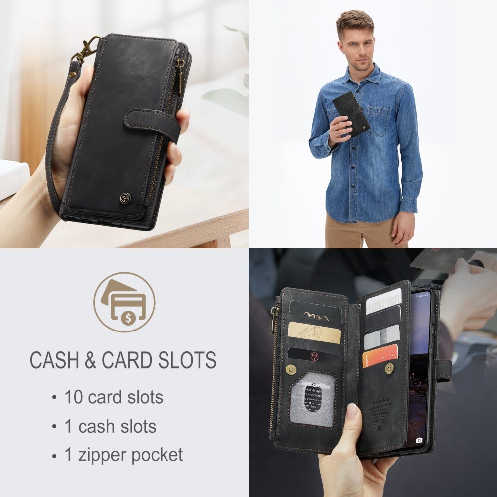 Custodie a portafoglio Zipper Samsung Galaxy A33 Nero