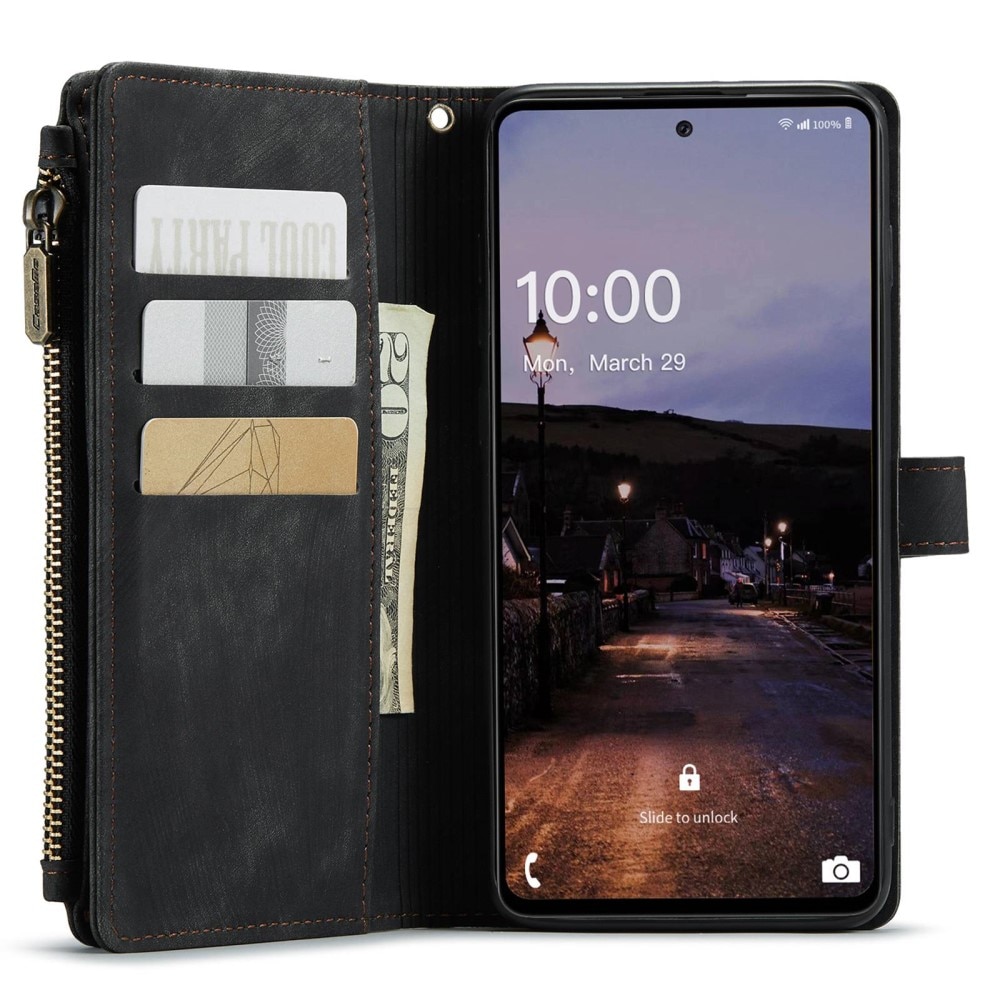 Custodie a portafoglio Zipper Samsung Galaxy A33 Nero