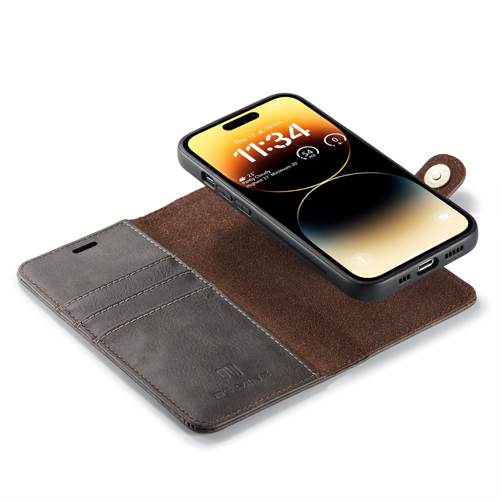 Cover portafoglio Magnet Wallet iPhone 14 Pro Max Brown