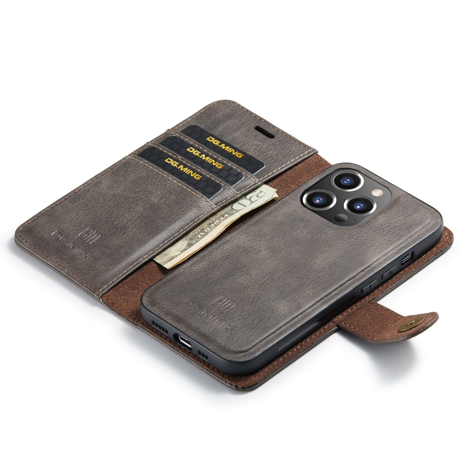 Cover portafoglio Magnet Wallet iPhone 14 Pro Brown