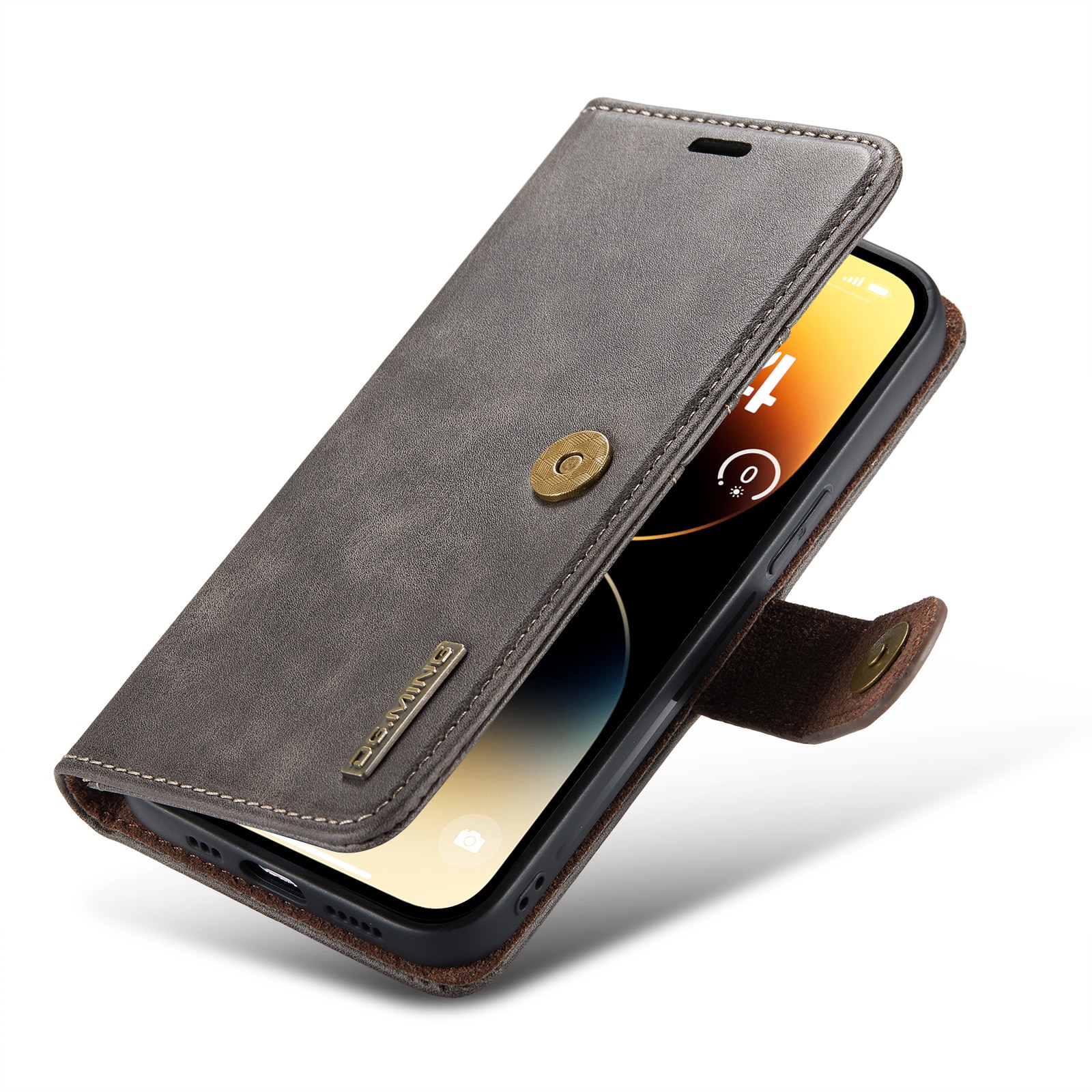 Cover portafoglio Magnet Wallet iPhone 14 Pro Brown