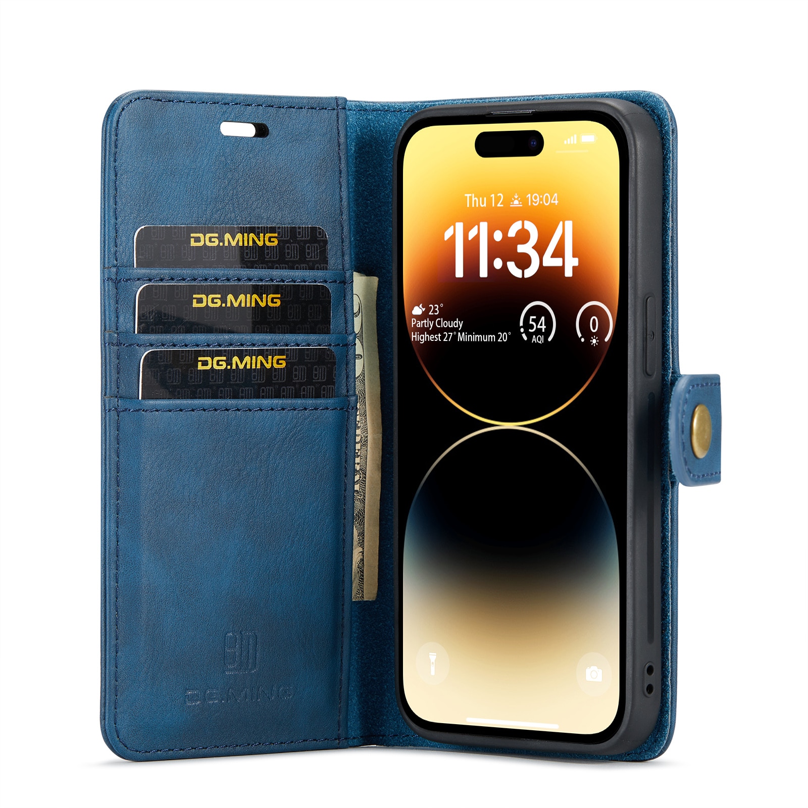 Cover portafoglio Magnet Wallet iPhone 14 Pro Blue