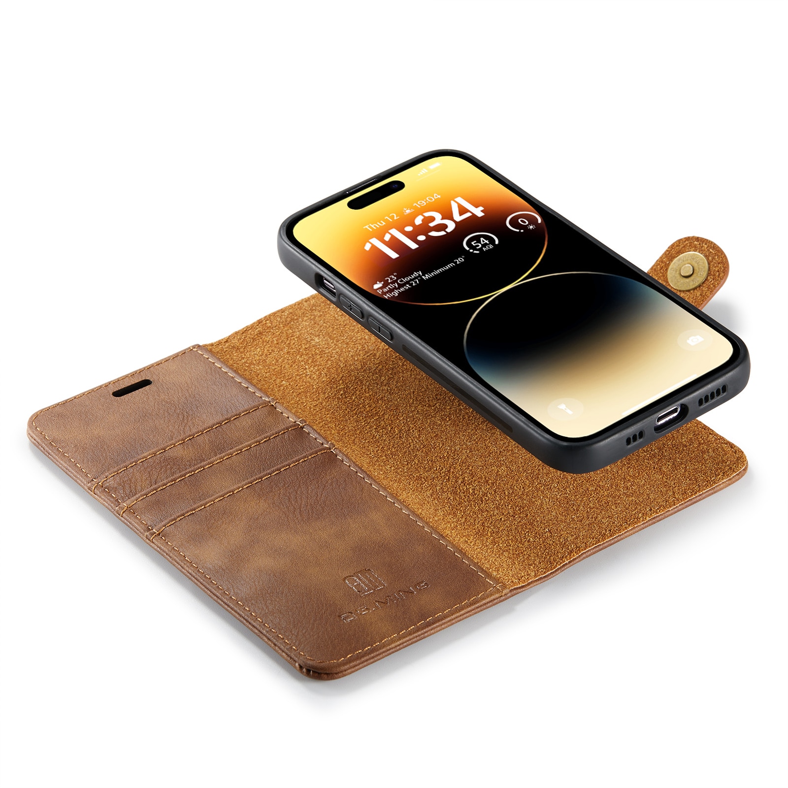 Cover portafoglio Magnet Wallet iPhone 14 Pro Cognac