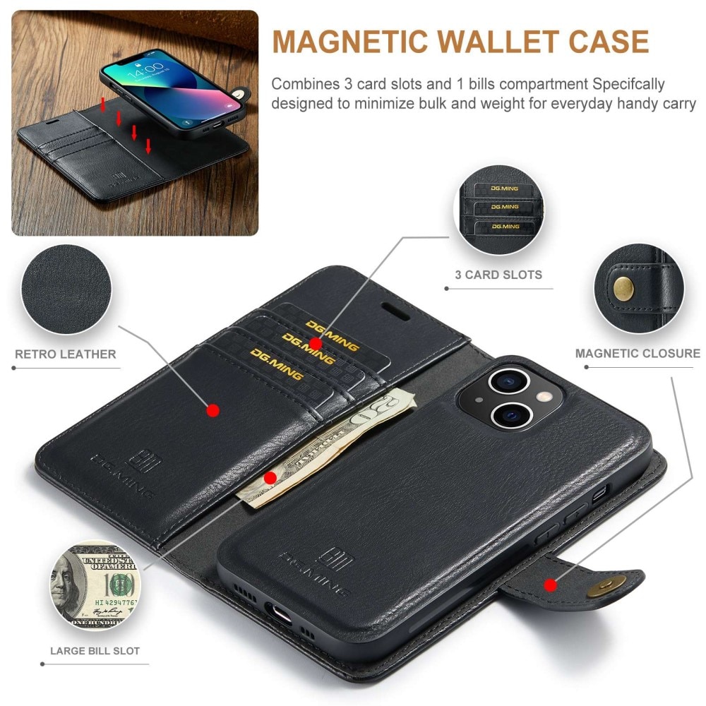 Cover portafoglio Magnet Wallet iPhone 14 Plus Black