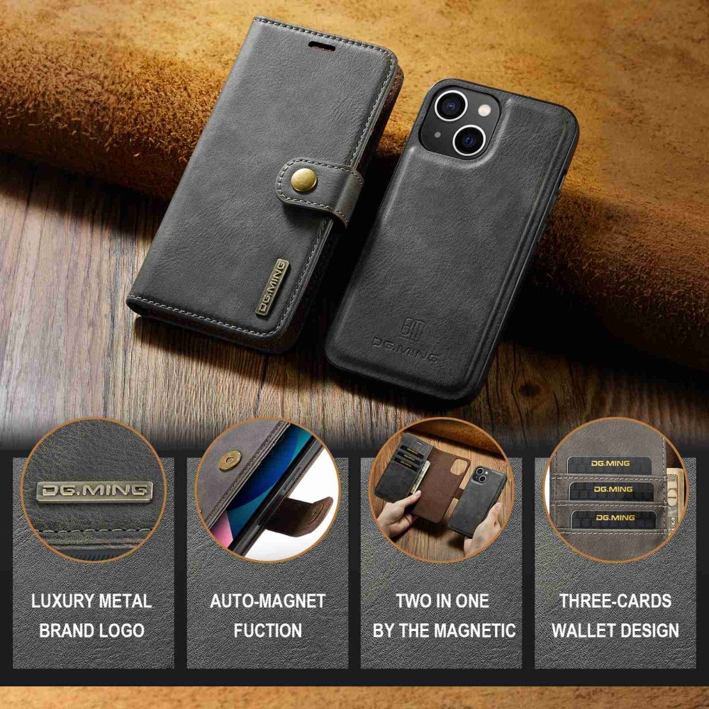 Cover portafoglio Magnet Wallet iPhone 14 Brown