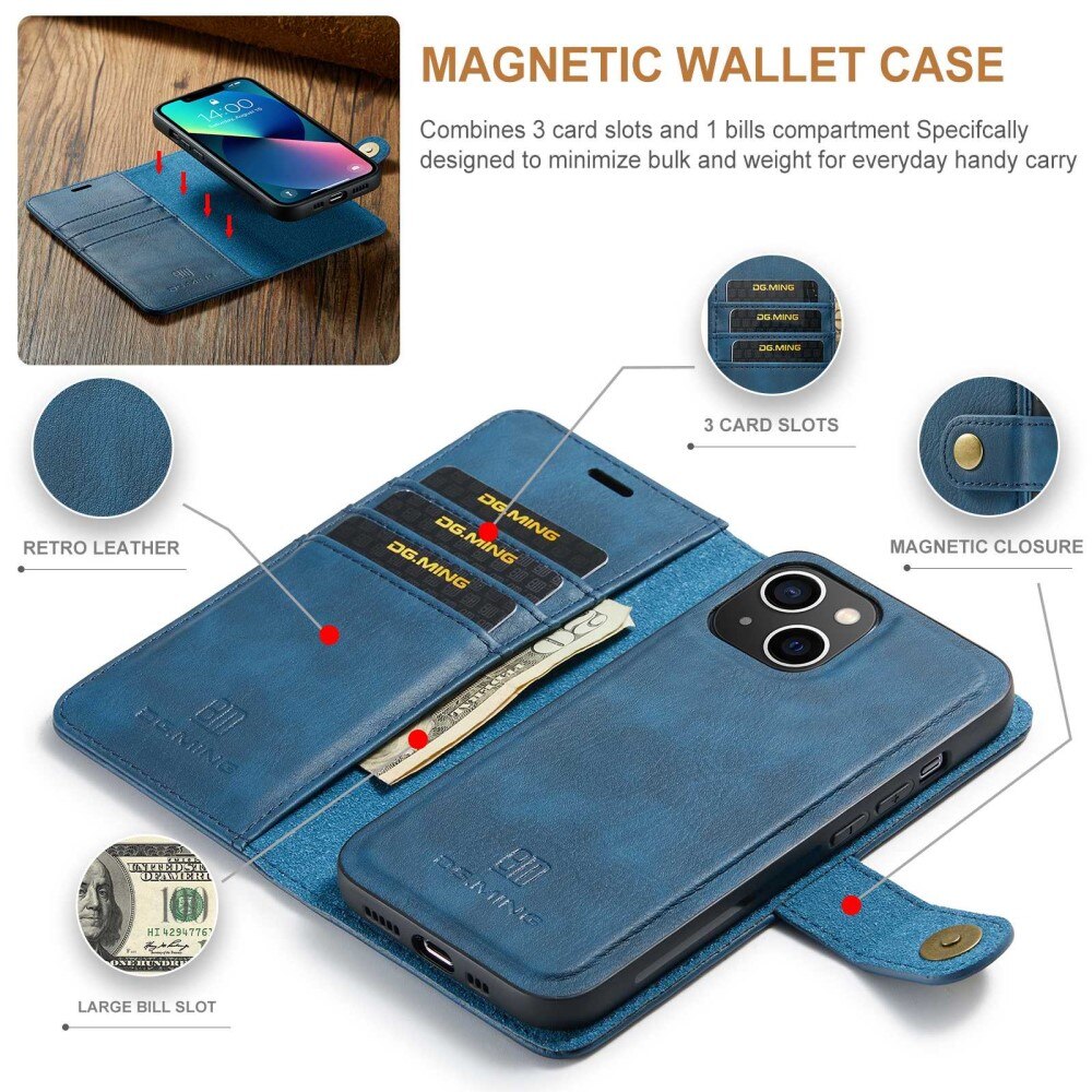 Cover portafoglio Magnet Wallet iPhone 14 Blue