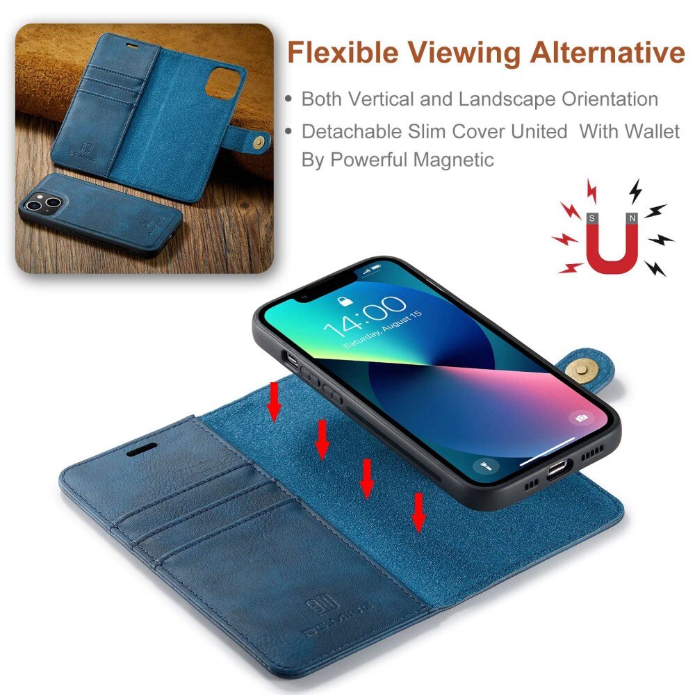 Cover portafoglio Magnet Wallet iPhone 14 Blue