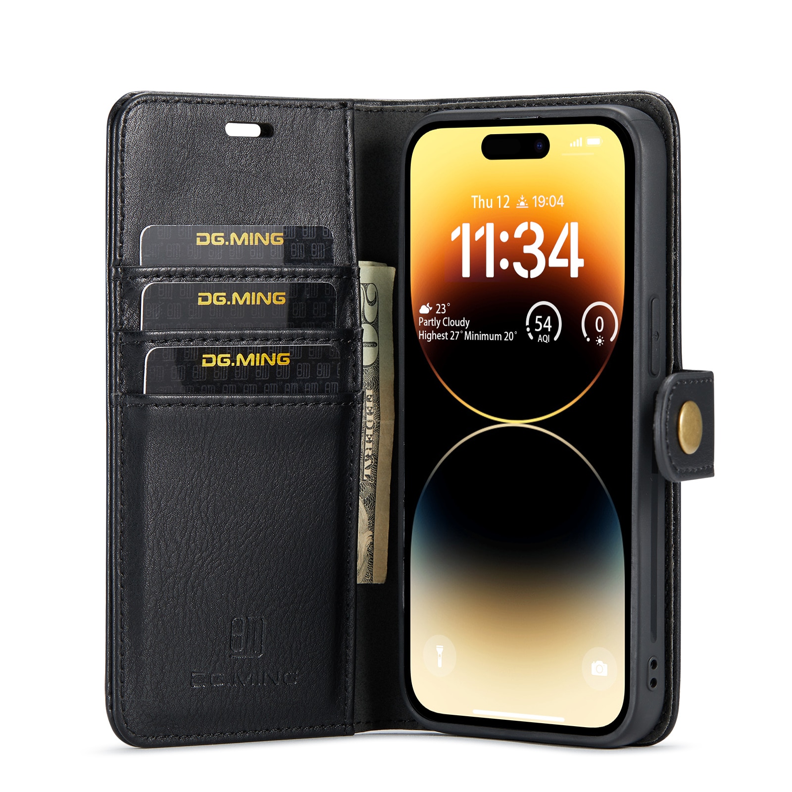 Cover portafoglio Magnet Wallet iPhone 14 Pro Max Black