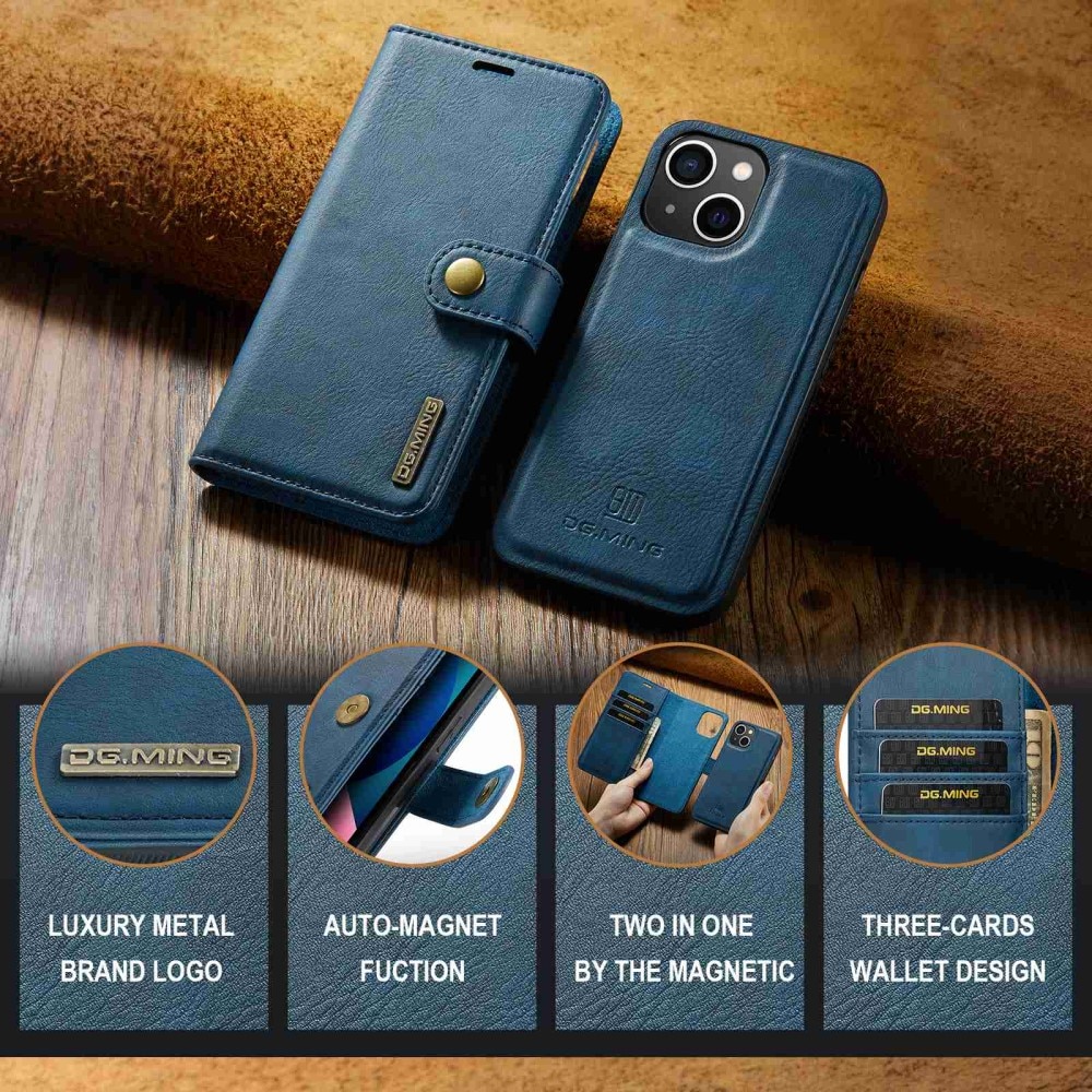 Cover portafoglio Magnet Wallet iPhone 14 Plus Blue