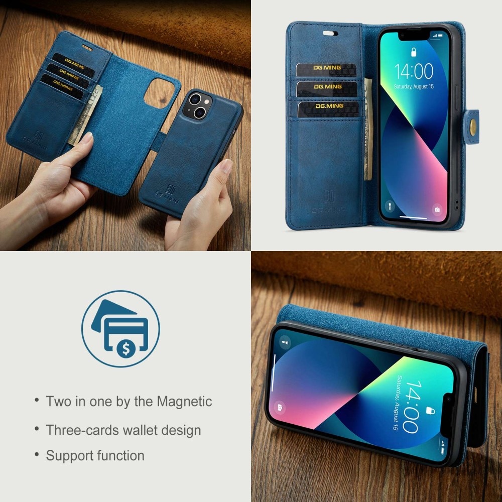 Cover portafoglio Magnet Wallet iPhone 14 Plus Blue