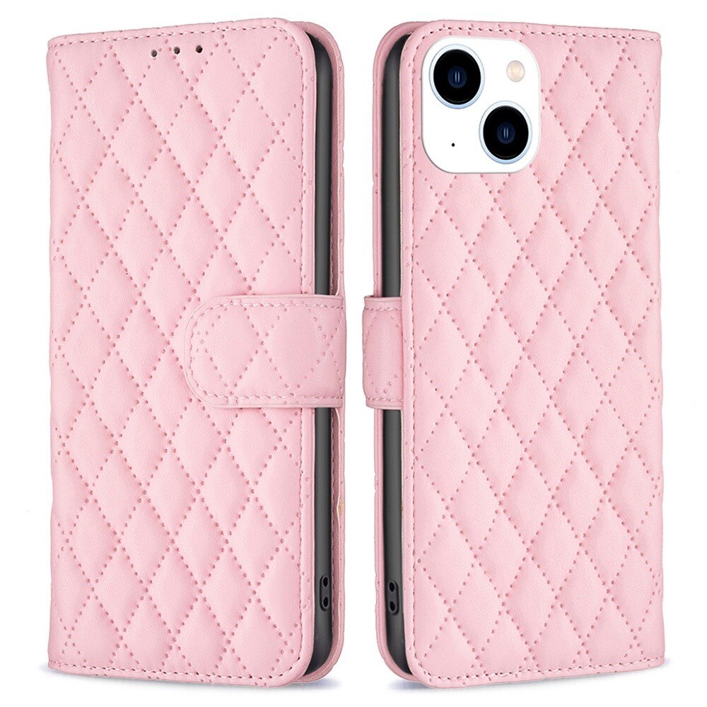 Custodia a portafoglio trapuntate iPhone 14 Rosa