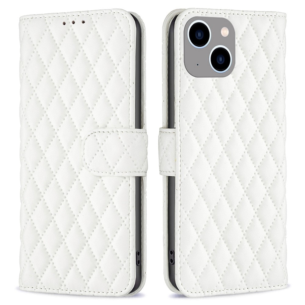 Custodia a portafoglio trapuntate iPhone 14 Plus Bianco