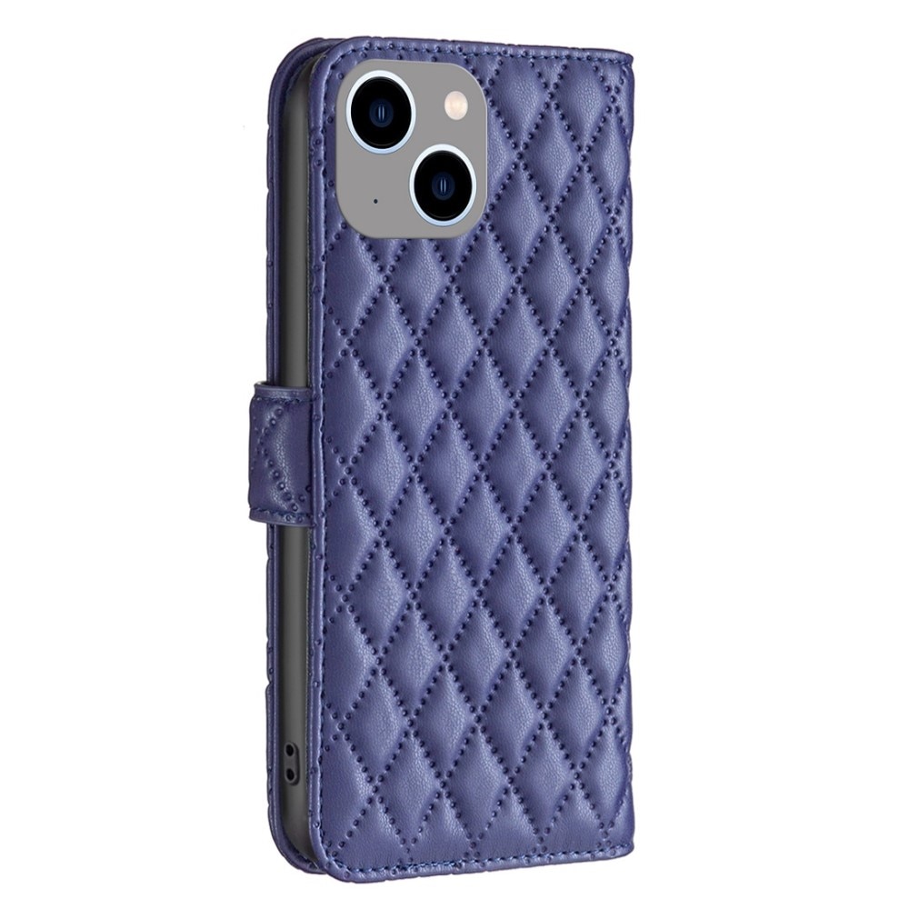 Custodia a portafoglio trapuntate iPhone 14 Plus Blu